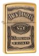 Jack Daniel&#8217;s Label Zippo Lighter - High Polish Brass - 254BJD428 Zippo